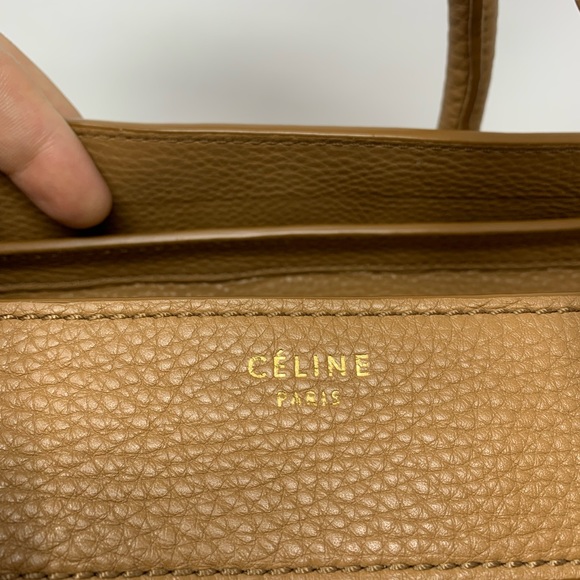 Authentic CELINE Mini camel Leather Luggage Tote Bag - Picture 7 of 16